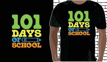 101 dias do escola t camisa projeto, citações sobre costas para escola, costas para escola camisa, costas para escola tipografia t camisa Projeto vetor