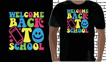 bem-vinda costas para escola t camisa projeto, citações sobre costas para escola, costas para escola camisa, costas para escola tipografia t camisa Projeto vetor