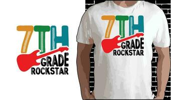 7º grau estrela do rock t camisa projeto, citações sobre costas para escola, costas para escola camisa, costas para escola tipografia t camisa Projeto vetor