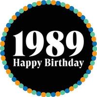 feliz aniversário círculo - 1989 vetor