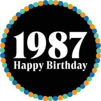 feliz aniversário círculo - 1987 vetor