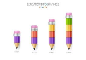 modelo de infográfico em modelo de 4 etapas para apresentação de gráfico de diagrama e gráfico vetor