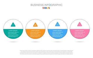 modelo de infográfico em modelo de 4 etapas para apresentação de gráfico de diagrama e gráfico vetor