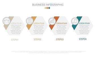 modelo de infográfico em modelo de 4 etapas para apresentação de gráfico de diagrama e gráfico vetor