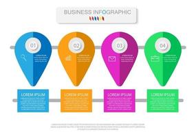 modelo de infográfico em modelo de 4 etapas para apresentação de gráfico de diagrama e gráfico vetor