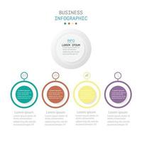 modelo de infográfico em modelo de 4 etapas para apresentação de gráfico de diagrama e gráfico vetor