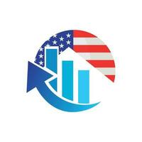 aumentar econômico, financeiro, e América ótimo novamente logotipo e vetor ícone