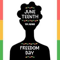 décimo primeiro liberdade dia com silhueta africano pessoas vetor