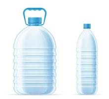 garrafa de plástico para ilustração vetorial transparente de água potável isolada no fundo branco vetor