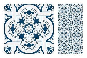 padrões de azulejos vintage antigos sem costura vetor