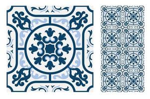 padrões de azulejos vintage antigos sem costura vetor