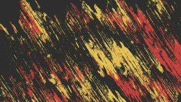 abstrato vermelho amarelo grunge pintura textura dentro Preto fundo vetor