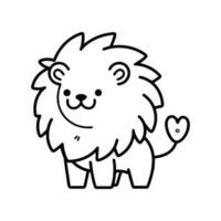 mão desenhado fofa leão dentro rabisco estilo vetor