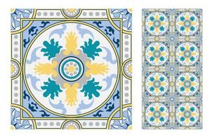 padrões de azulejos vintage antigos sem costura vetor