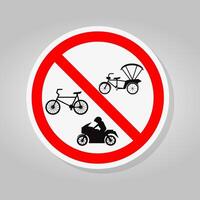 proibição de sinalização de bicicleta, triciclo e motocicleta vetor