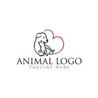 amor animal Cuidado logotipo Projeto modelo animal carro vetor ícone ilustração