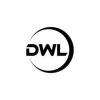 dwl carta logotipo Projeto dentro ilustração. vetor logotipo, caligrafia desenhos para logotipo, poster, convite, etc.