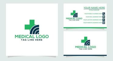 logotipo médico de saúde. combinação de ícone de cruz e folha. elemento de modelo de design de logotipo de vetor plano