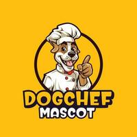 cachorro chefe de cozinha mascote logotipo Projeto vetor