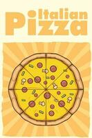 italiano pizza poster para impressão vetor
