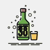ícone soju coreano álcool. sul Coréia elementos. ícones dentro mbe estilo. Boa para impressões, cartazes, logotipo, anúncio, infográficos, etc. vetor