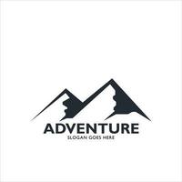 vetor logotipo Preto montanha, aventura, floresta, ao ar livre vetor