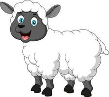 fofa ovelha desenho animado sorridente. fofa ovelha mascote desenho animado ilustração vetor