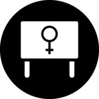 vetor ilustração do fêmea gênero símbolo em borda ícone.