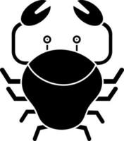 caranguejo ícone ou símbolo dentro Preto e branco cor. vetor