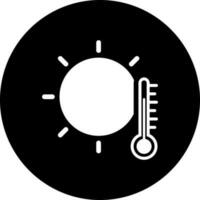 Alto temperatura ou quente clima glifo ícone. vetor