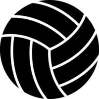 plano ilustração do voleibol ícone dentro Preto e branco cor. vetor