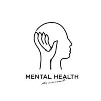 design do ícone do logotipo de vetor de saúde mental