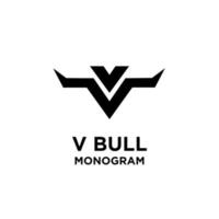 abstrato chifre de touro cabeça inicial letra v logotipo ícone design ilustração vetorial vetor