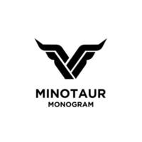 Minotauro abstrato, cabeça, rosto, vetorial, ilustração, logotipo, ícone, design vetor