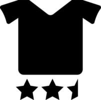 Preto camiseta e estrelas em fundo. glifo ícone para Estrela avaliação. vetor