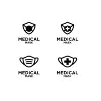definir coleção ícone máscara médica vetor logotipo modelo ilustração design
