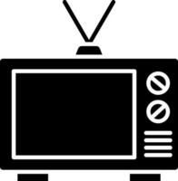 Preto e branco ilustração do retro televisão ícone. vetor