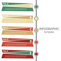 elementos de design infográfico de cinco etapas. modelo de design infográfico passo a passo. ilustração vetorial vetor