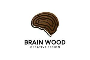 criativo abstrato madeira cérebro logotipo Projeto vetor