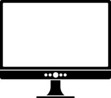 ícone do conduziu televisão ou monitor dentro Preto e branco. vetor