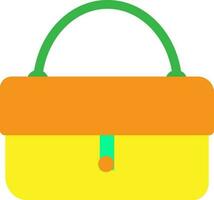 Bolsa dentro laranja e amarelo, verde cor. vetor