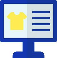 conectados camiseta compras aplicativo dentro Área de Trabalho tela ícone dentro plano estilo. vetor