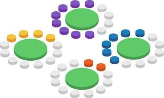 circular infográfico diagrama conjunto dentro 3d estilo. vetor