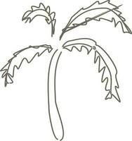 linha arte ilustração do uma coco árvore. vetor