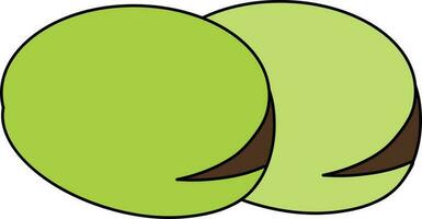 ilustração do dois semente ícone dentro verde cor com AVC. vetor
