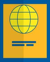 ícone do Passaporte dentro azul e amarelo cor. vetor