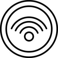 Wi-fi dentro crachá ícone dentro plano estilo. vetor