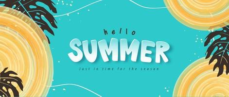 banner colorido de layout de fundo de verão vetor