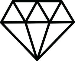 isolado diamante ícone Preto linha arte. vetor