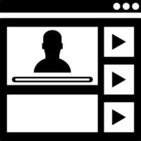 conectados vídeo Visão ícone dentro Preto e branco cor. vetor